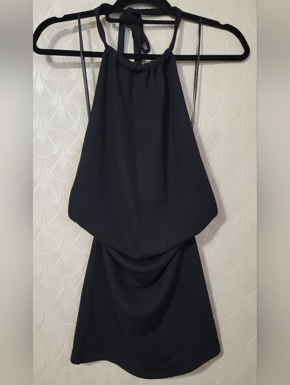 Lioness Dress The Ray Halter Tie Neck Open Back Mini Knit Black size XS NEW